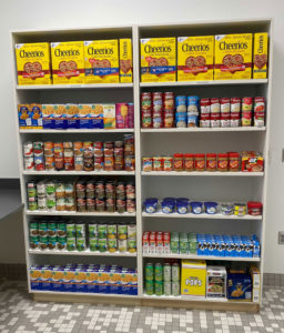 Food Pantry Shelves, part of the SHINE Partnership